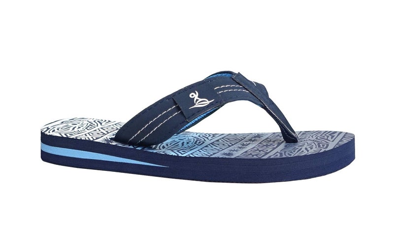 REDVOLUTION New Kids' Tribal Pattern Tropical Print Beach Sandals Boys' Bali Flip-Flop (6, Navy, numeric_6) - Image 2